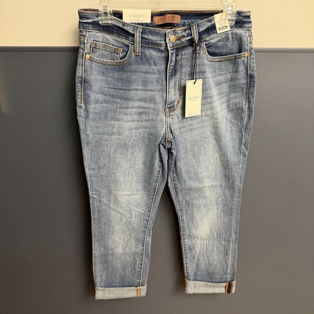 Judy Blue Skinny‎ Fit Capri Jeans Womens Size 11/30 Blue Stretch Denim NWT